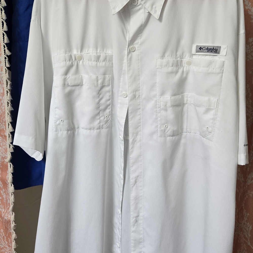 Columbia Men's Classic White Button Down Shirt